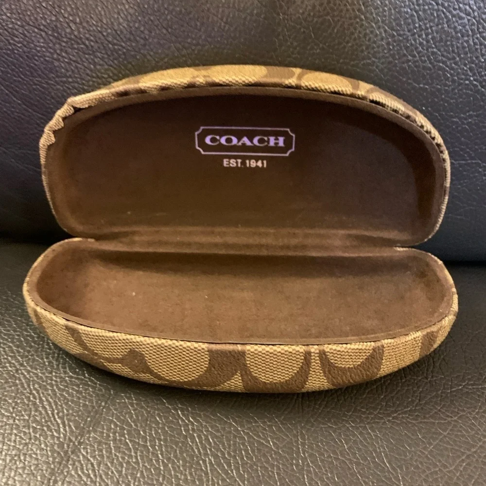 Coach Signature Tan Brown Eyeglass Case